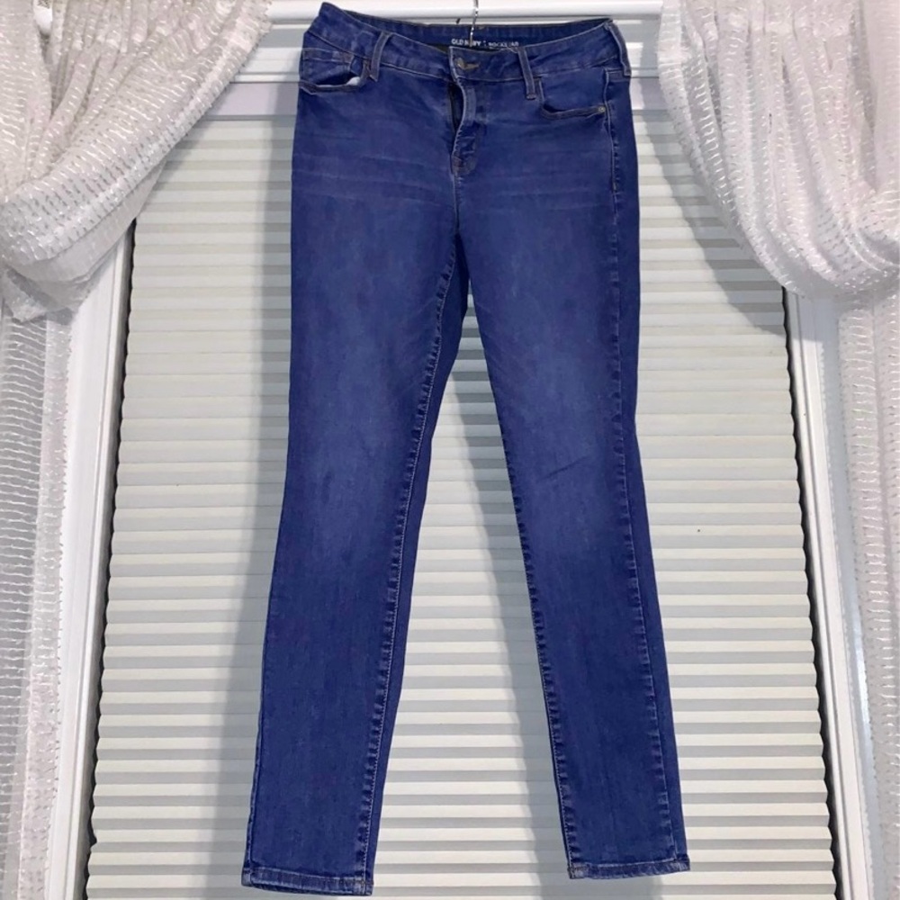 Old Navy Rockstar blue denim jean pants sculpted style